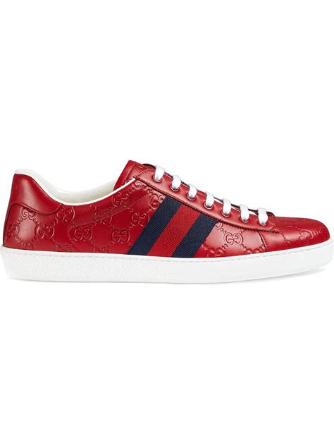 ace gucci signature sneaker red